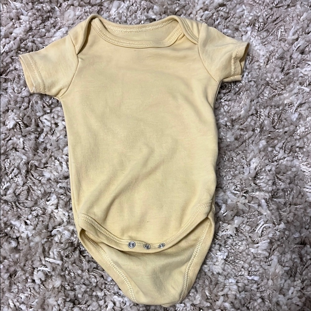 Yellow Bodysuit One Piece with Snap Closure